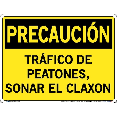 Vestil Vinyl Label Sign, 9-1/2" Height, 12-1/2" Width, Vinyl Label, Rectangle, Spanish SI-C-08-B-LB-011-S